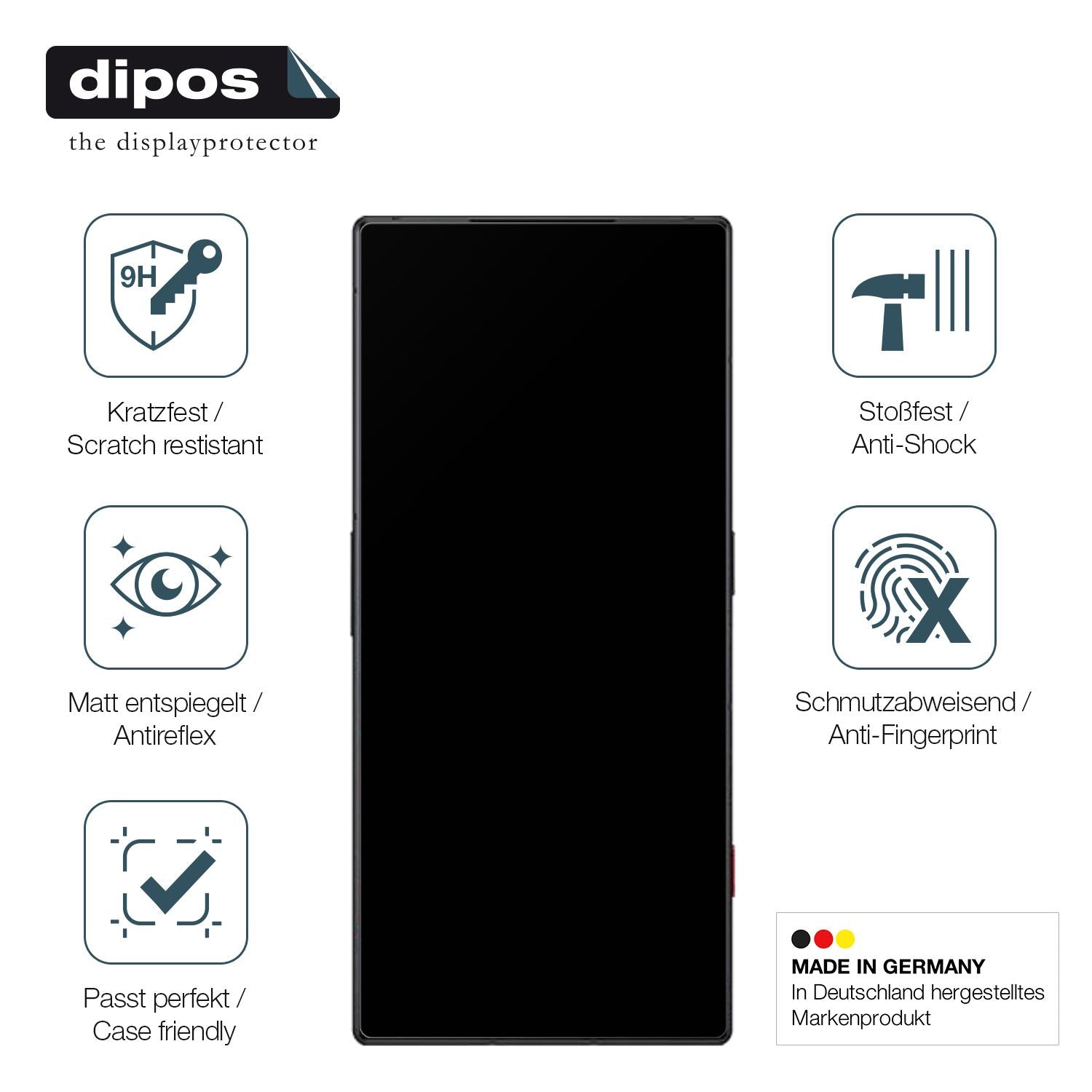 Displayschutz hergestellt in Deutschland, höchste Qualität made in Germany