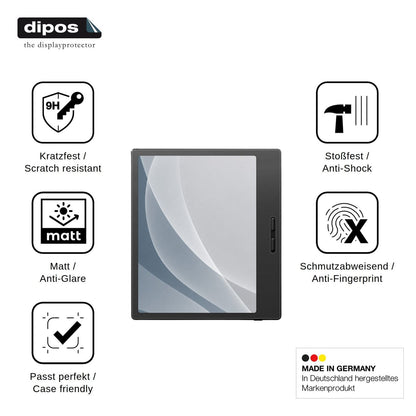 2x Screen Protector for Onyx Boox Go 7 Tappy matte Flexible Glass 9H dipos