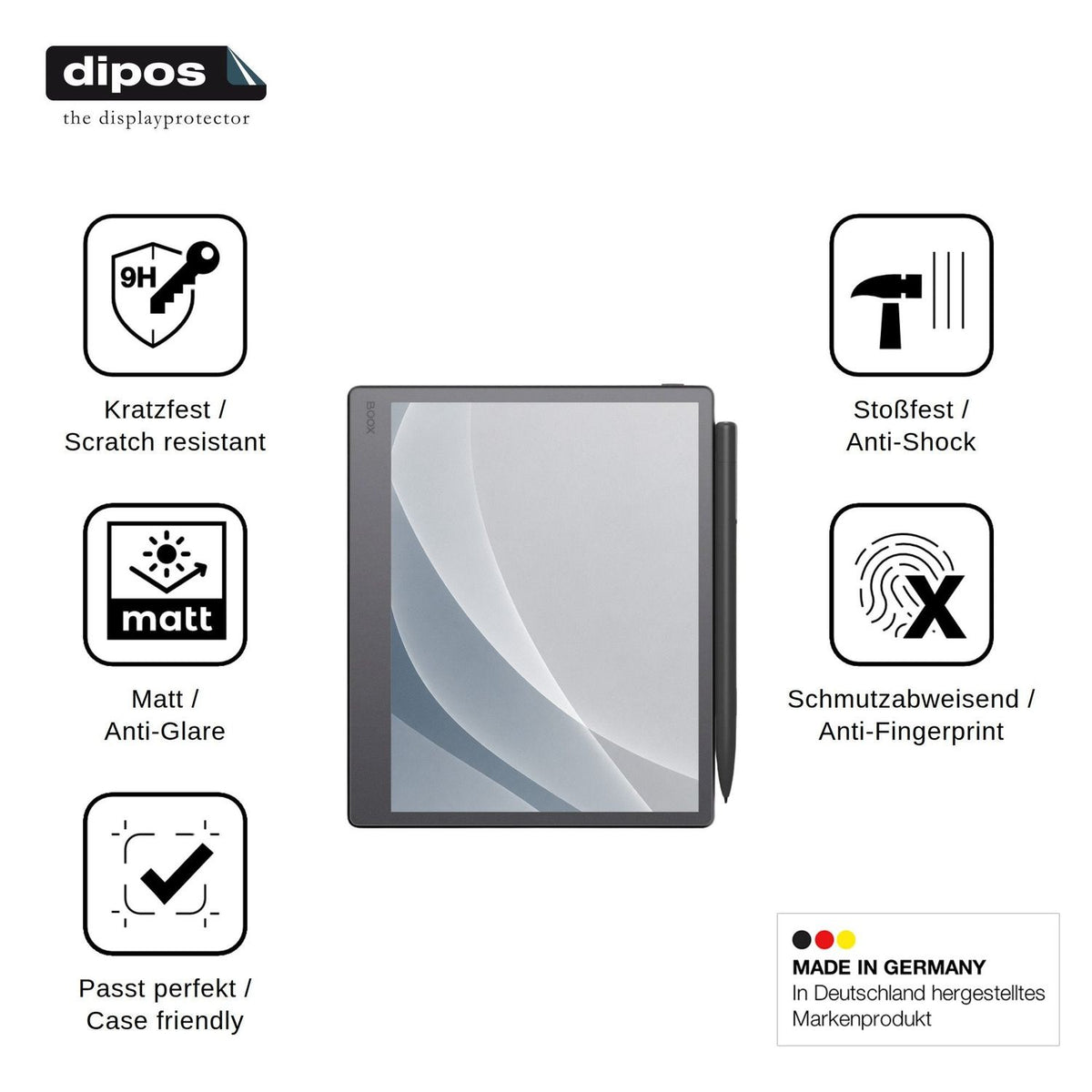 2x Screen Protector for Onyx Boox Note Mini C matte Flexible Glass 9H dipos