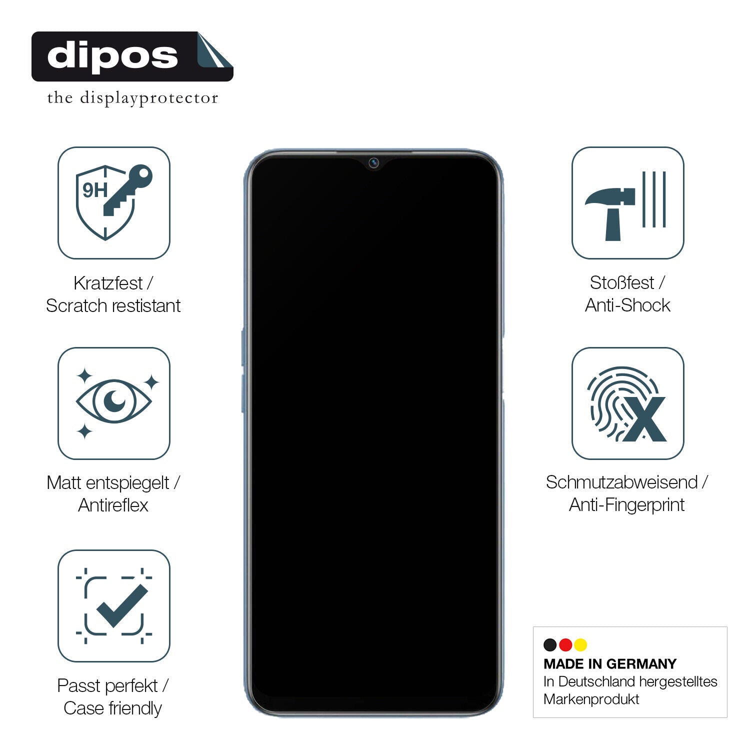Displayschutz hergestellt in Deutschland, höchste Qualität made in Germany