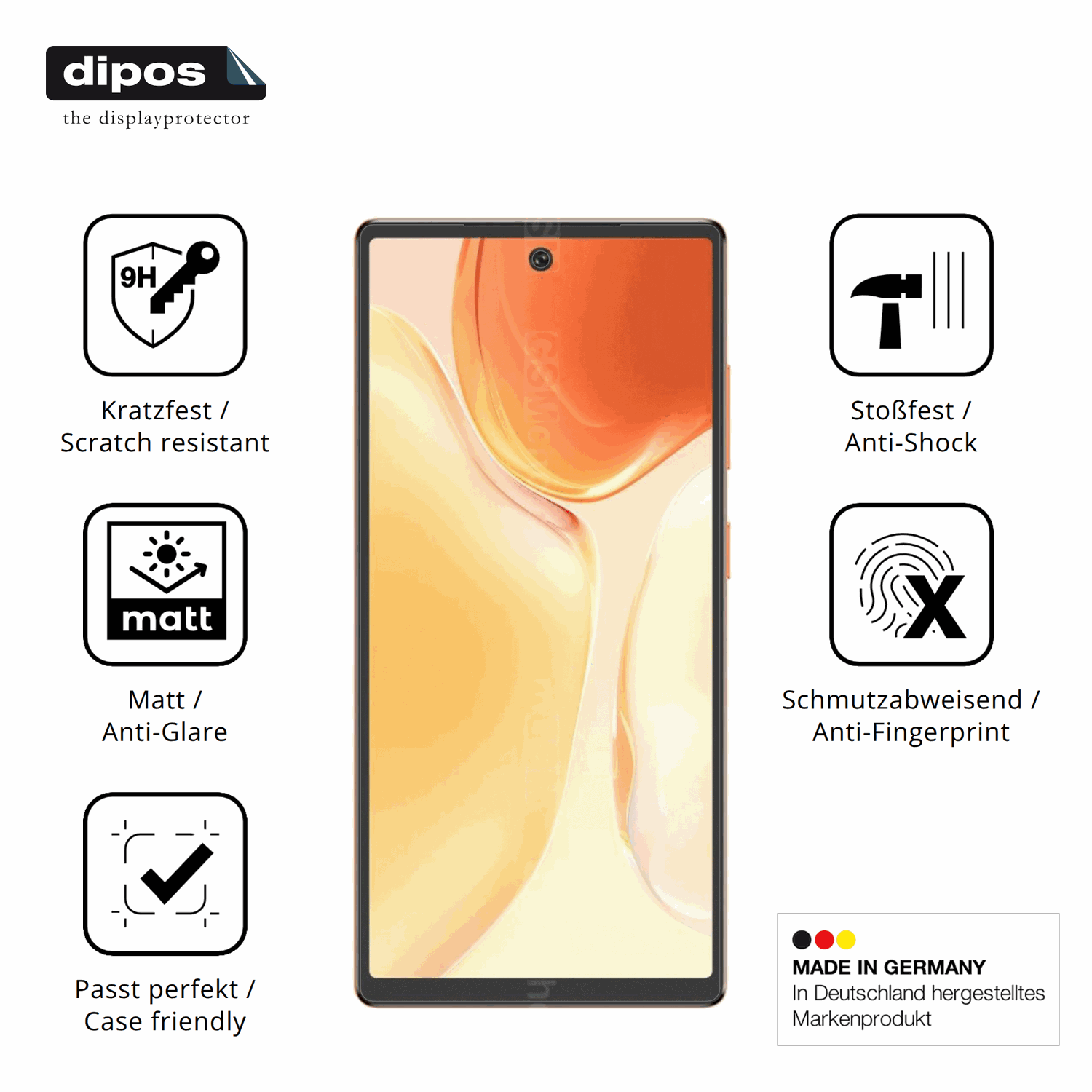 Displayschutz hergestellt in Deutschland, höchste Qualität made in Germany