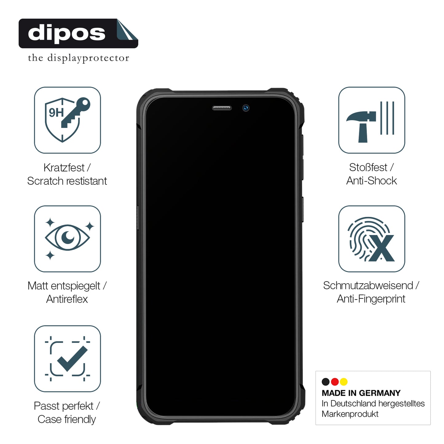 Displayschutz hergestellt in Deutschland, höchste Qualität made in Germany