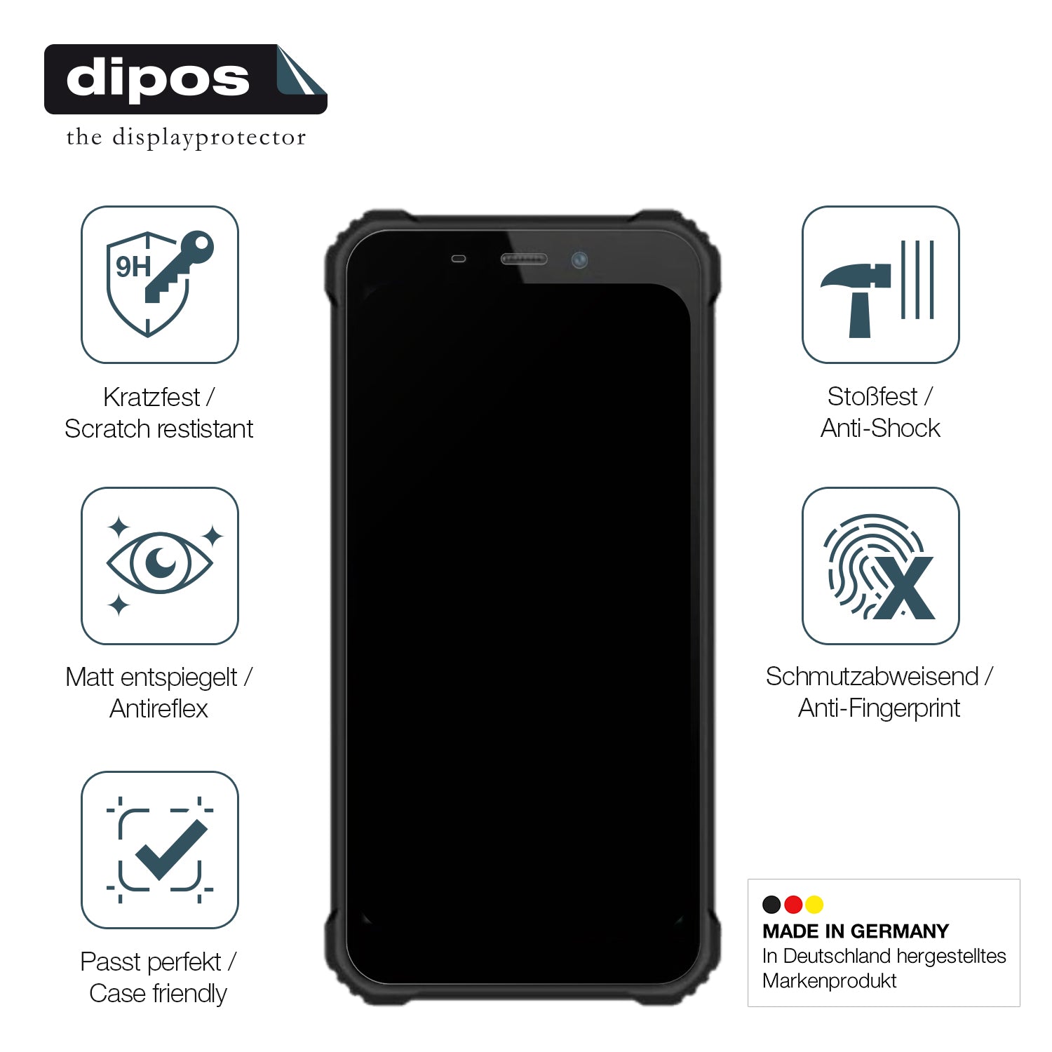 Displayschutz hergestellt in Deutschland, höchste Qualität made in Germany