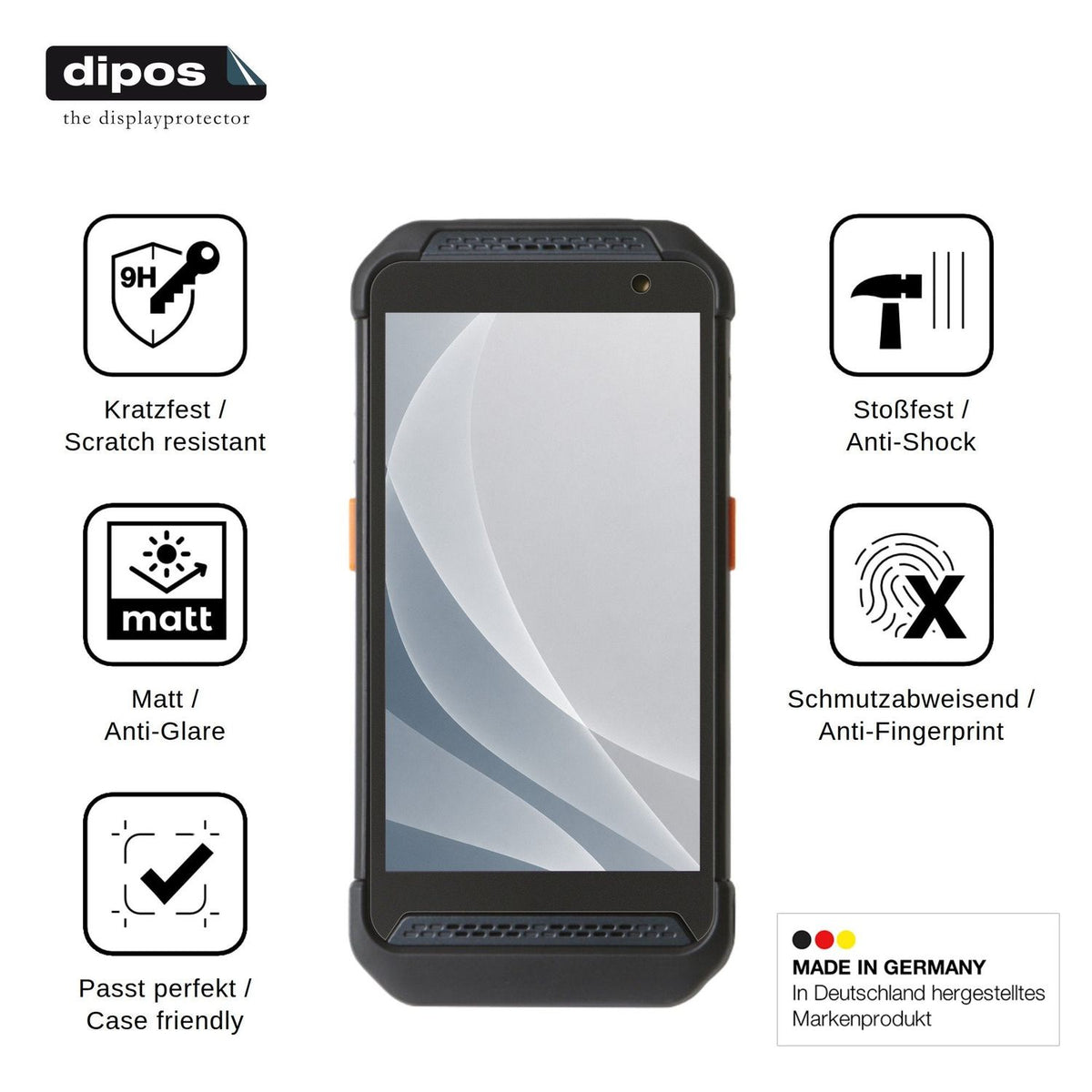 2x Screen Protector for Point Mobile PM86 matte Flexible Glass 9H dipos