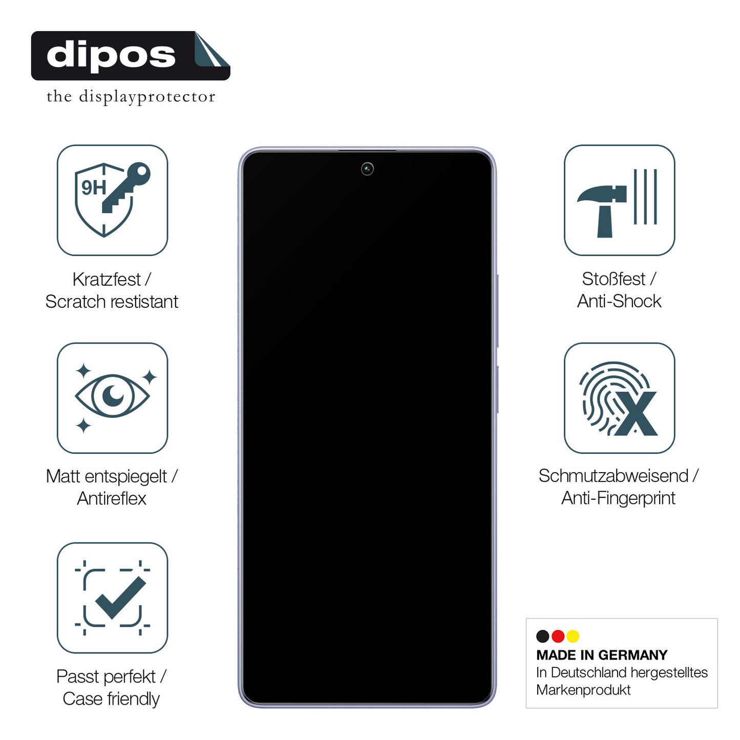 Displayschutz hergestellt in Deutschland, höchste Qualität made in Germany