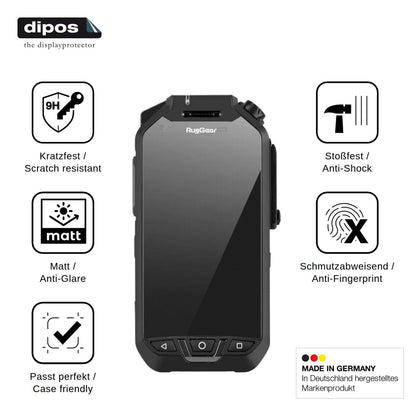 2x Screen Protector for RugGear RG750 matte Flexible Glass 9H dipos