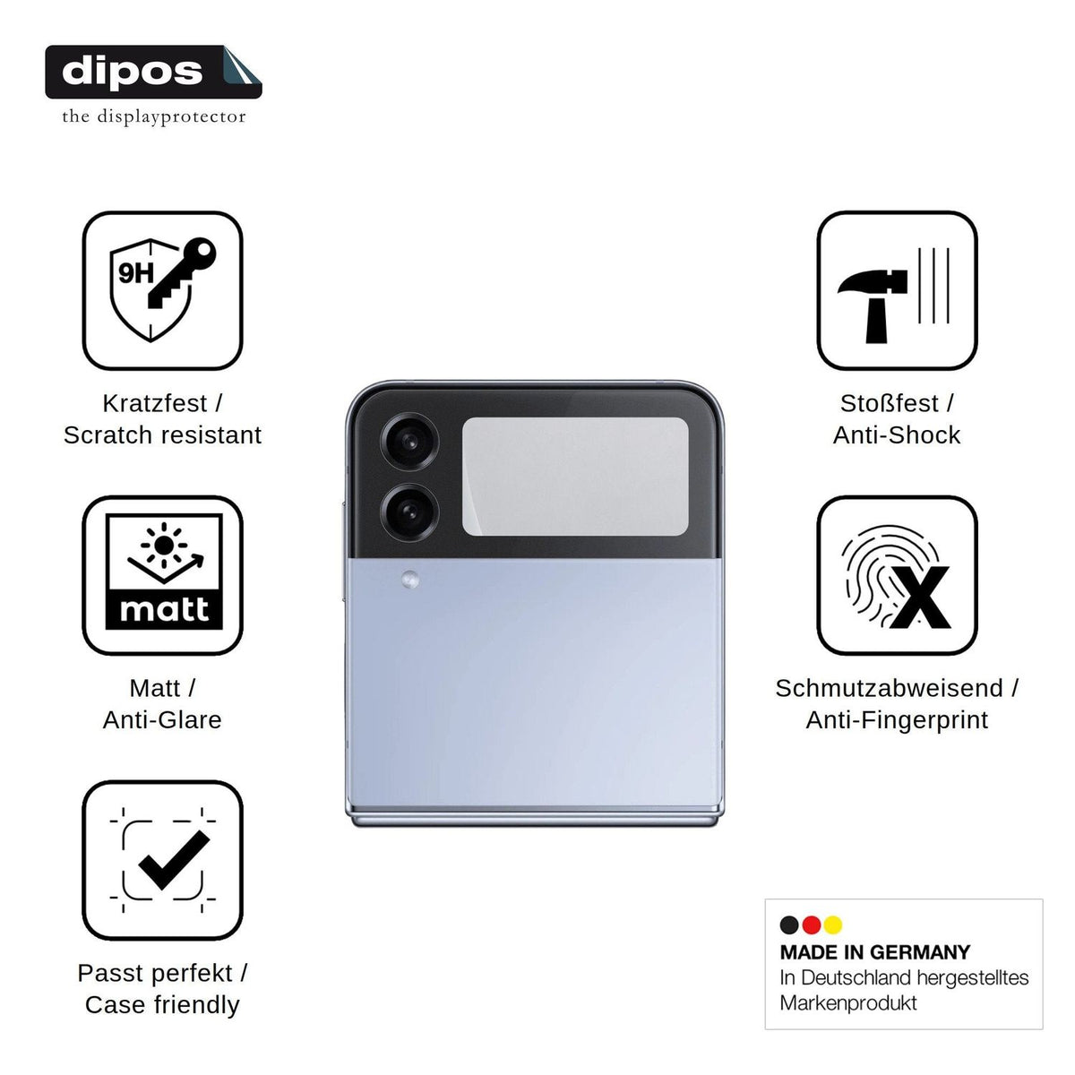 2x Screen Protector for Samsung Galaxy Z Flip4 5G Outside matte Flexible Glass 9H dipos