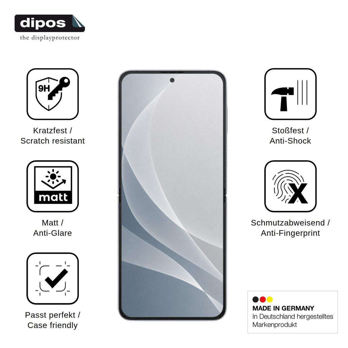 2x Screen Protector for Samsung Galaxy Z Flip4 5G Inside matte Flexible Glass 9H dipos
