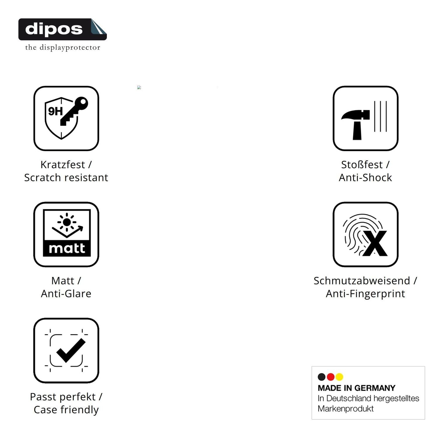 Displayschutz hergestellt in Deutschland, höchste Qualität made in Germany