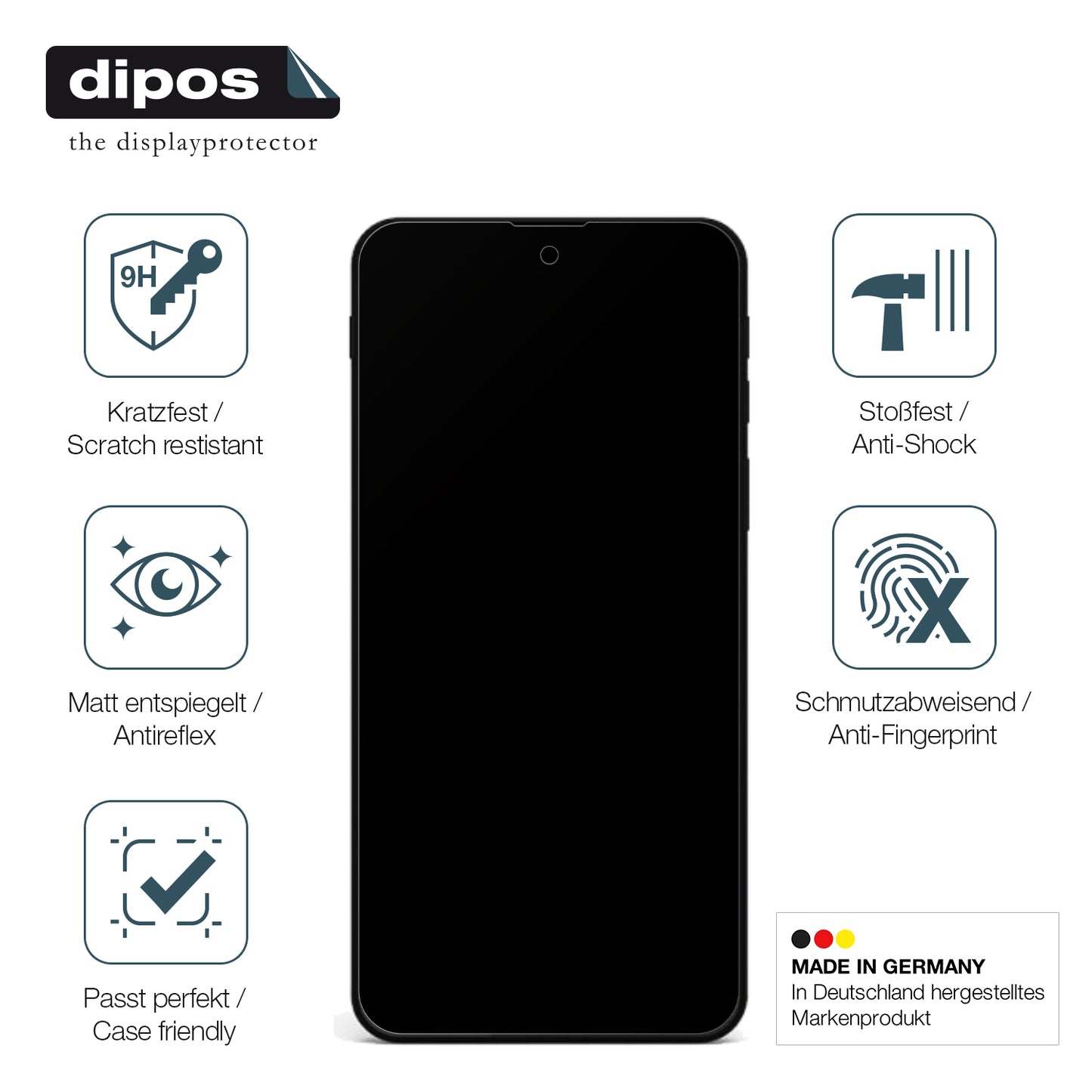 Displayschutz hergestellt in Deutschland, höchste Qualität made in Germany