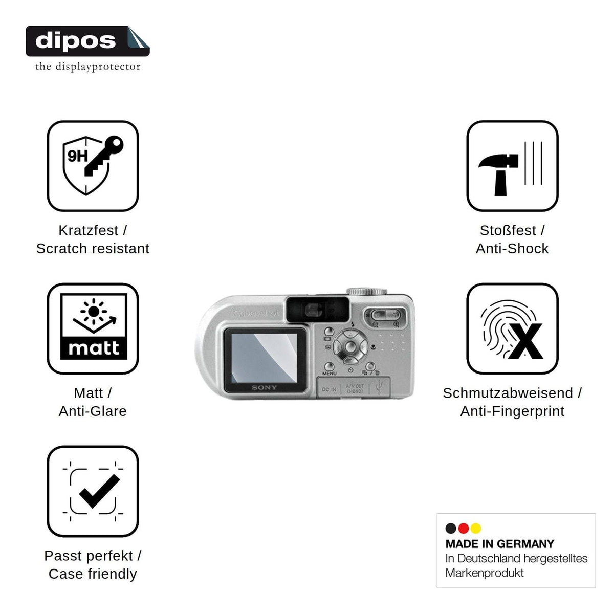 2x Screen Protector for Sony Cyber-Shot DSC-P8 matte Flexible Glass 9H dipos