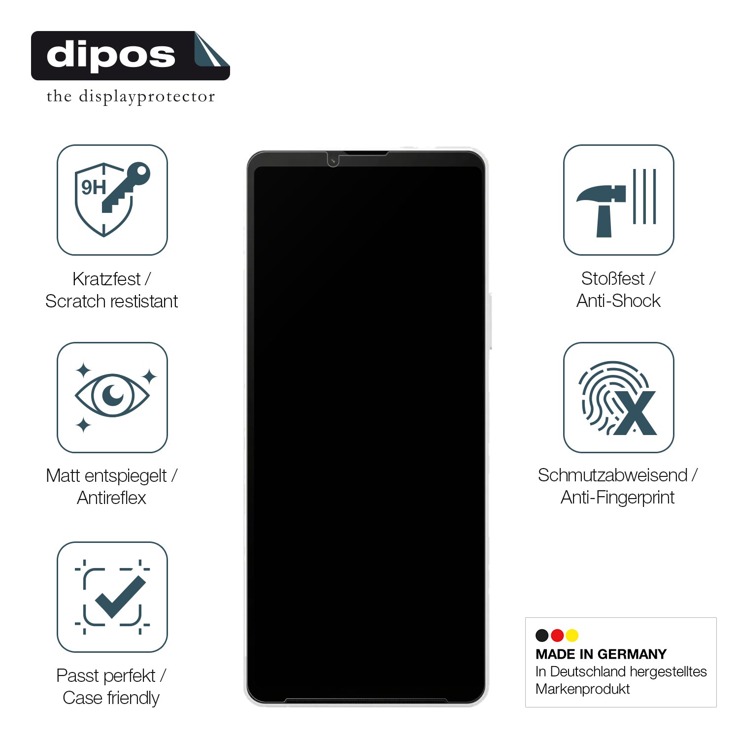 Displayschutz hergestellt in Deutschland, höchste Qualität made in Germany