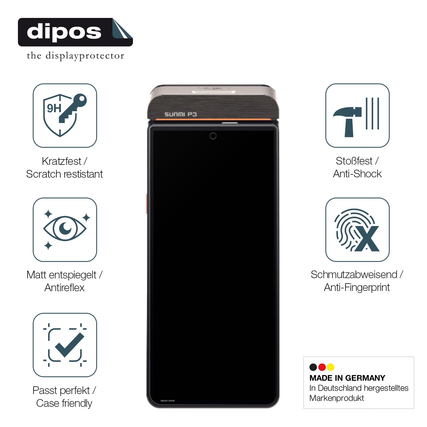 Displayschutz hergestellt in Deutschland, höchste Qualität made in Germany