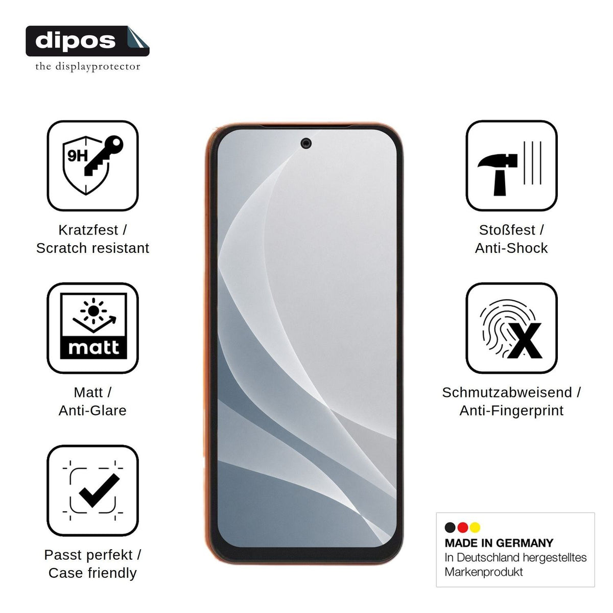 2x Screen Protector for Tecno Pop 20C matte Flexible Glass 9H dipos
