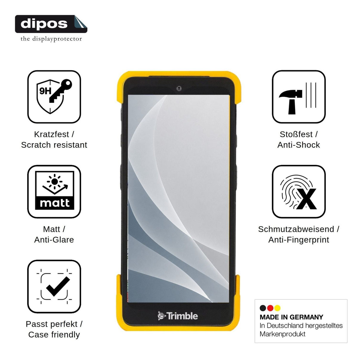 2x Screen Protector for Trimble TDC6 matte Flexible Glass 9H dipos