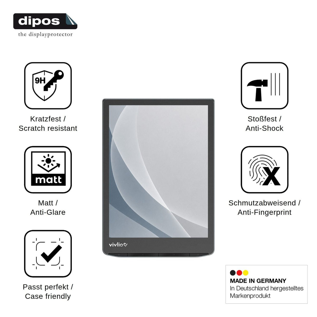 2x Screen Protector for Vivlio InkPad Color 3 matte Flexible Glass 9H dipos