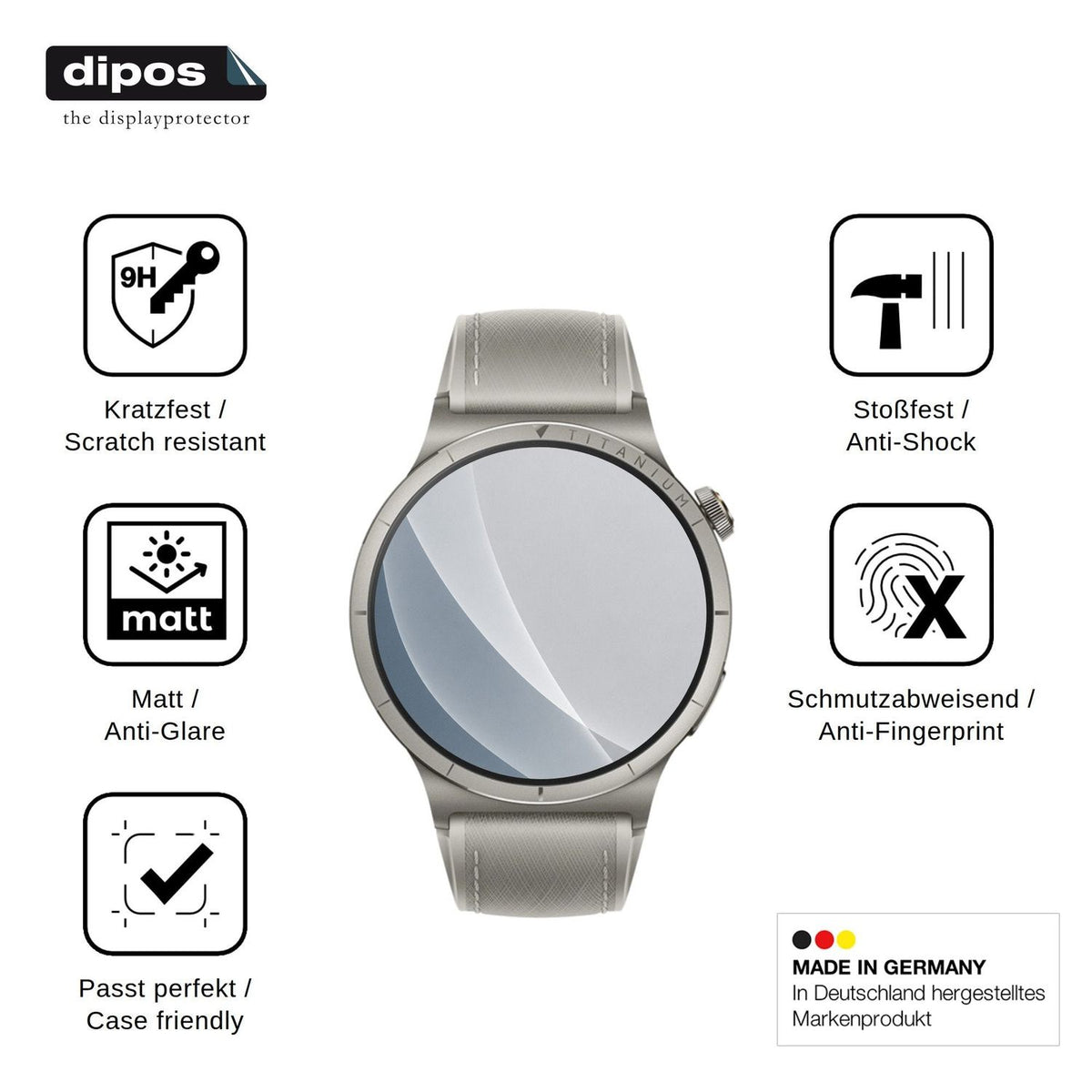 2x Screen Protector for Vivo Watch 6 matte Flexible Glass 9H dipos