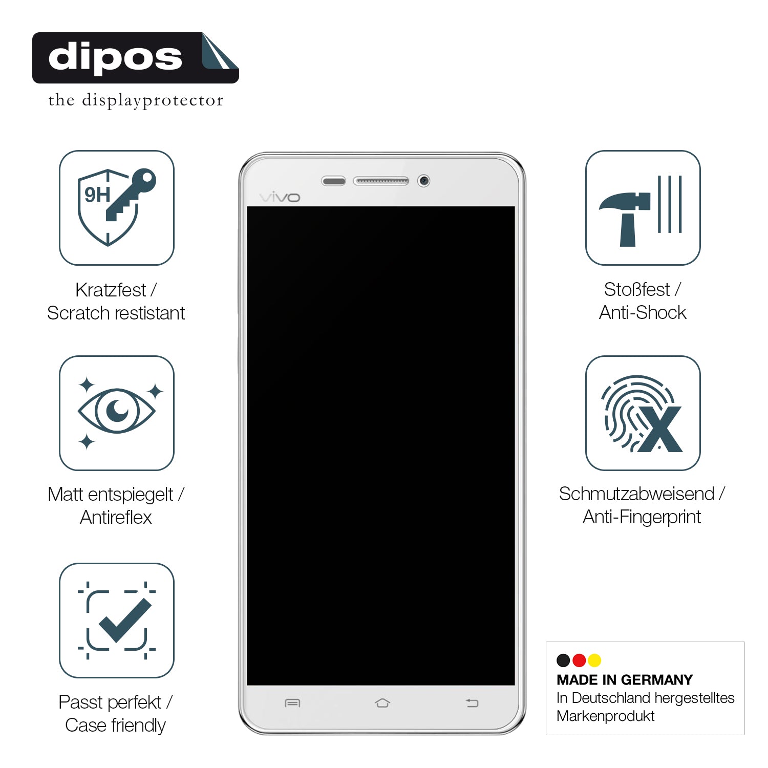 Displayschutz hergestellt in Deutschland, höchste Qualität made in Germany