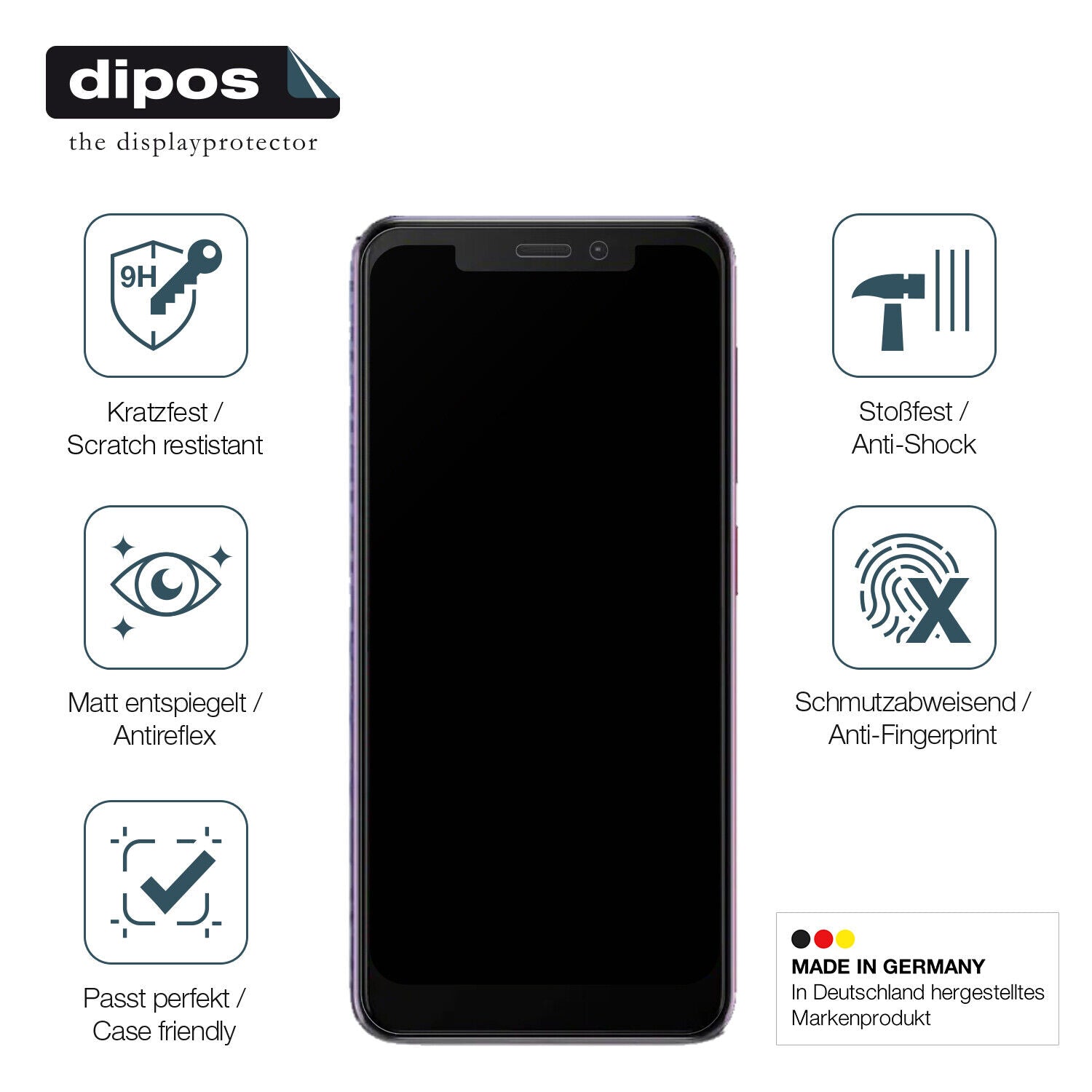 Displayschutz hergestellt in Deutschland, höchste Qualität made in Germany