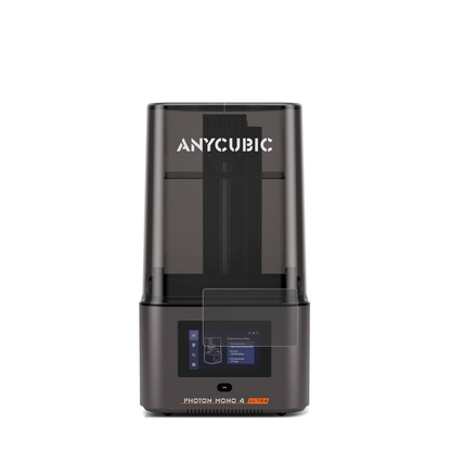 AnycubicPhoton Mono 4 mit aufgebrachtem dipos Displayschutz, der seitliche Einblicke blockiert