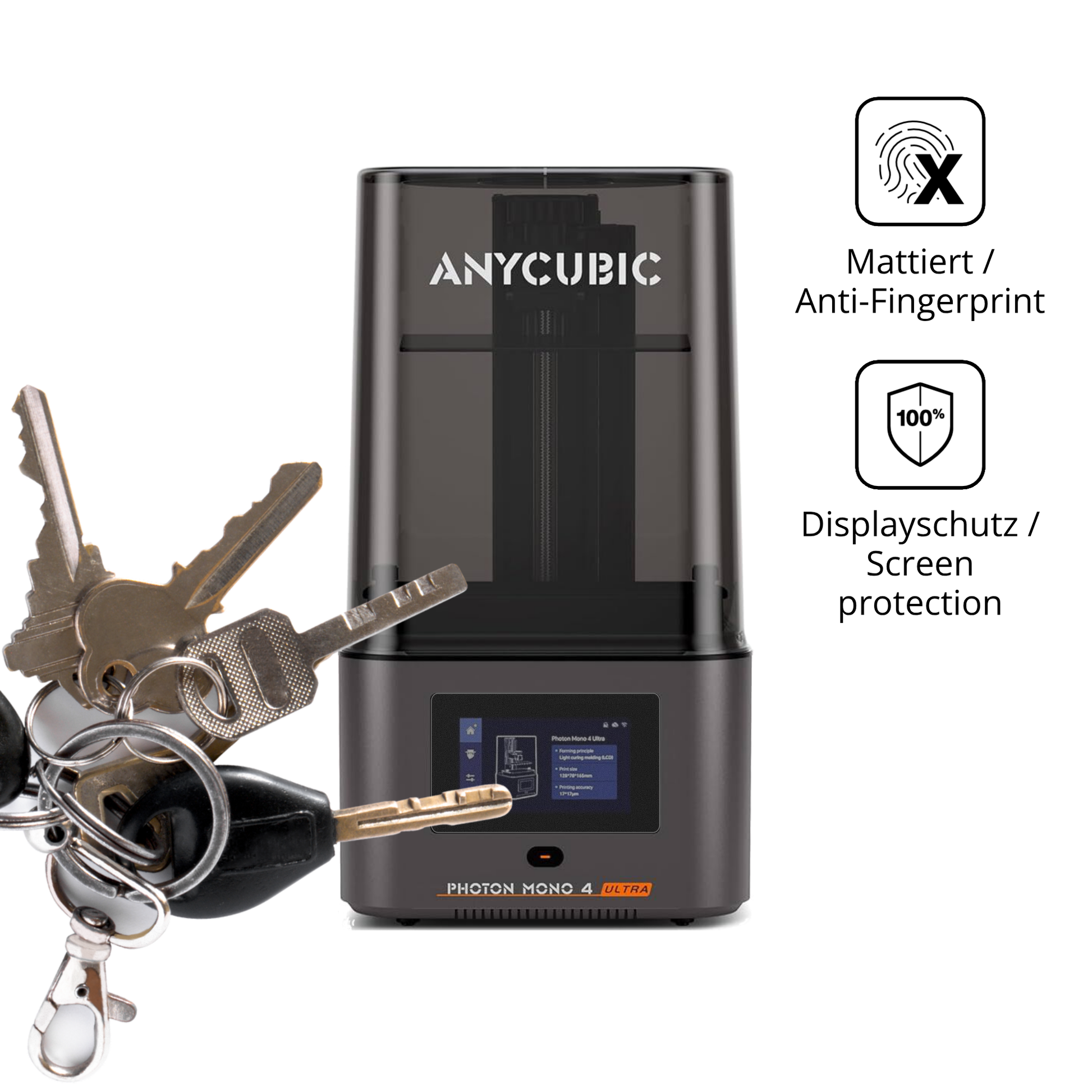 dipos Displayschutz für Anycubic Photon Mono 4, mattierte Oberfläche, Blickschutzfilter und perfekter Passform