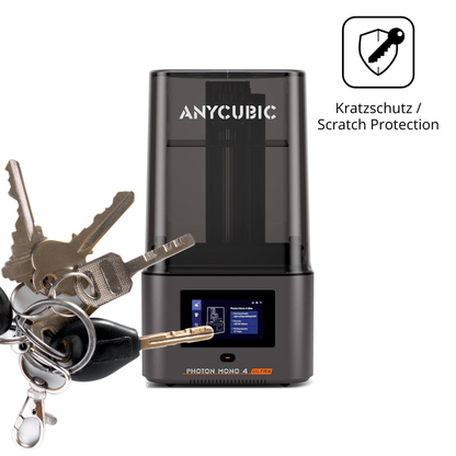 Schutz gegen Kratzer auf dem Anycubic Photon Mono 4 Glas durch Schlüssel oder Ähnliches