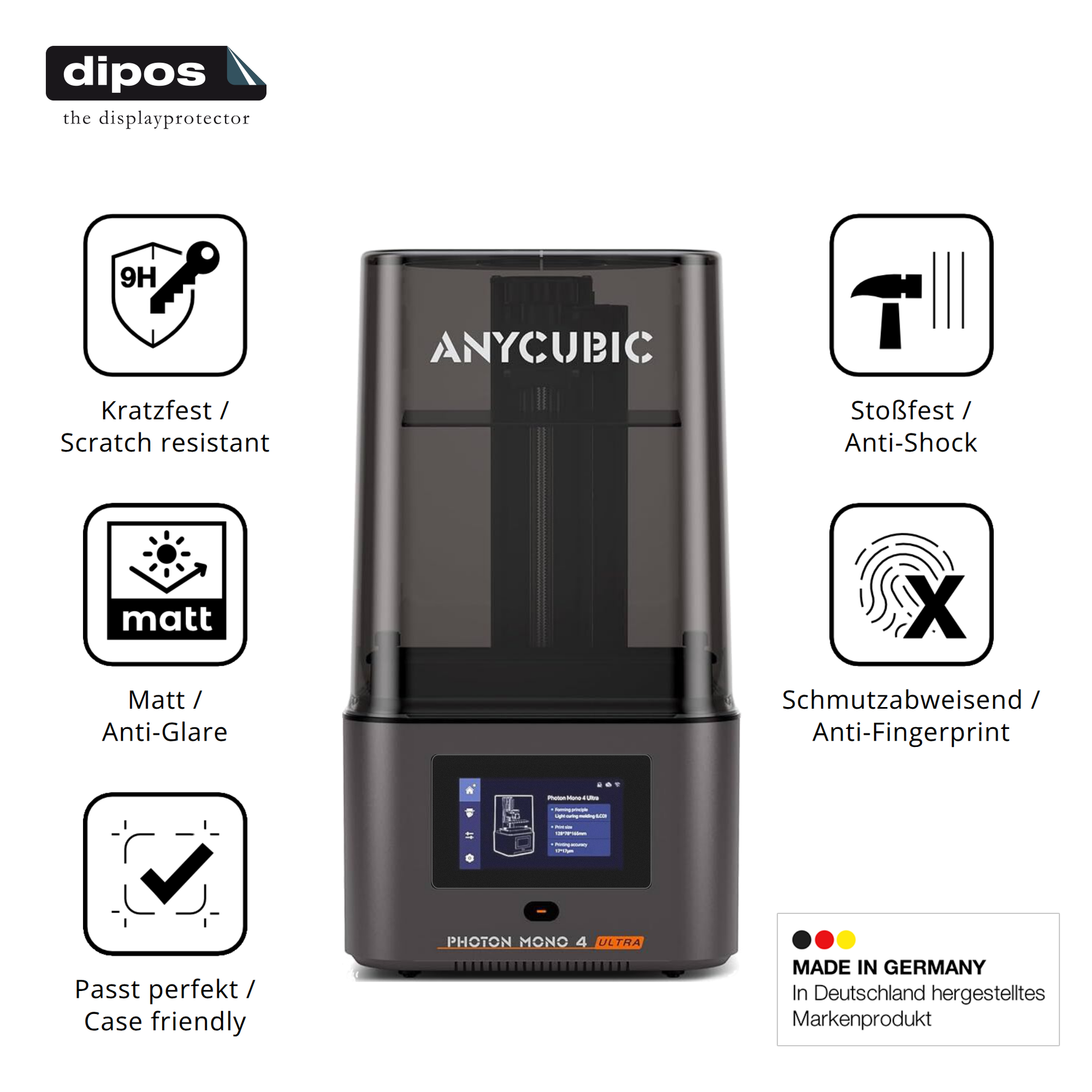 Displayschutz hergestellt in Deutschland, höchste Qualität made in Germany