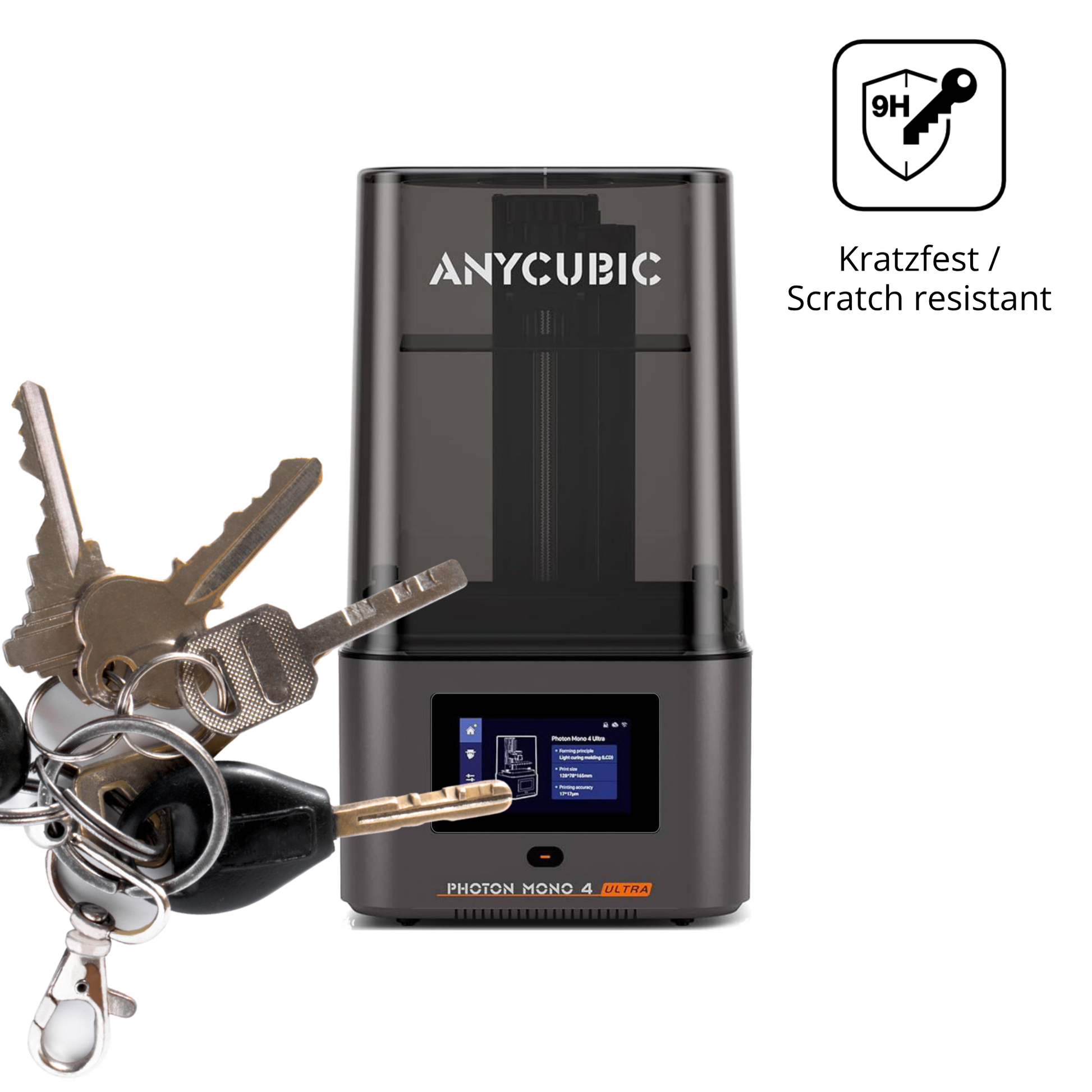 dipos Displayschutz für Anycubic Photon Mono 4, transparente Oberfläche, perfekte Passform auch für die Rundungen