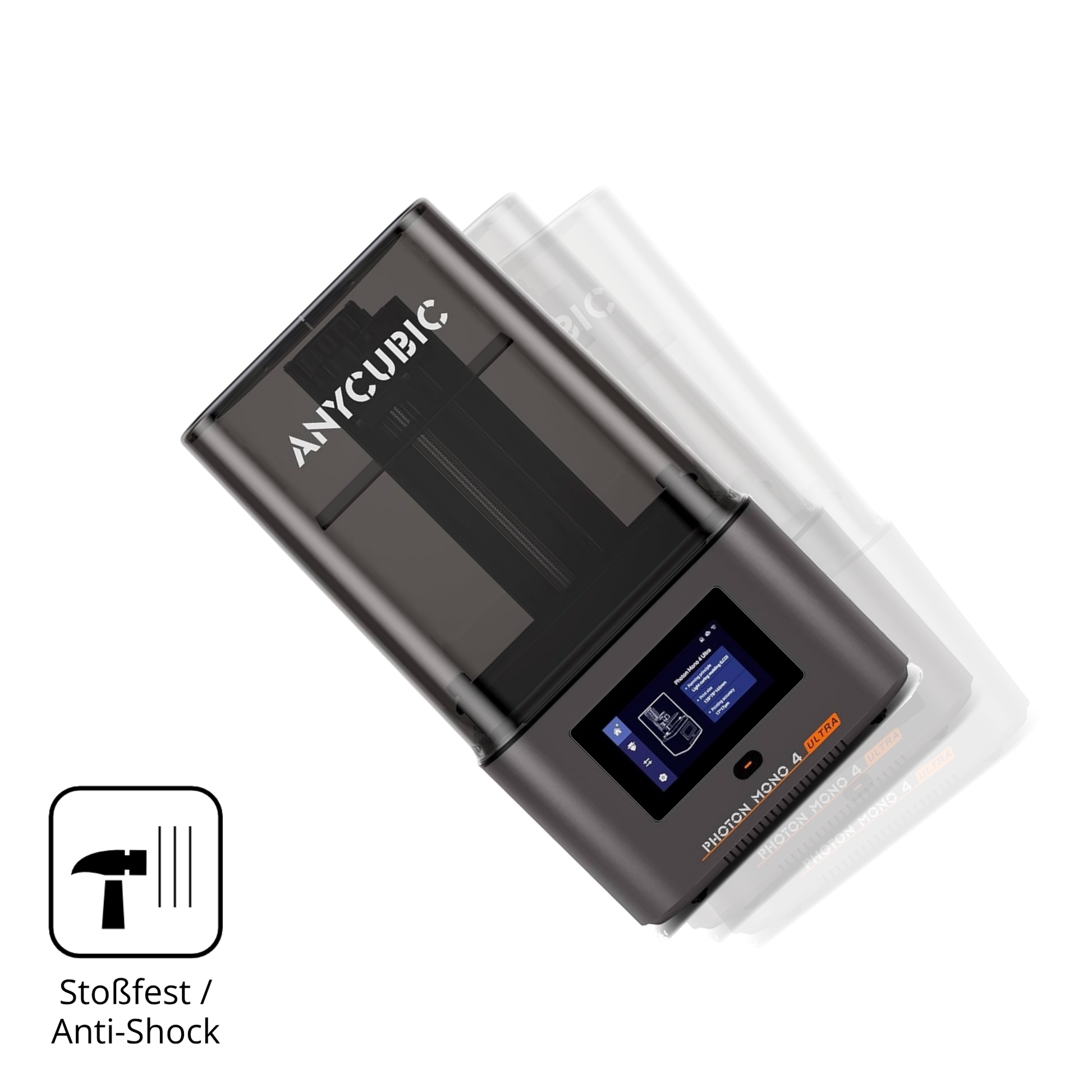 Schutz gegen Kratzer auf dem Anycubic Photon Mono 4 Glas durch Schlüssel, Stöße gegen die Tischkante oder Stürze