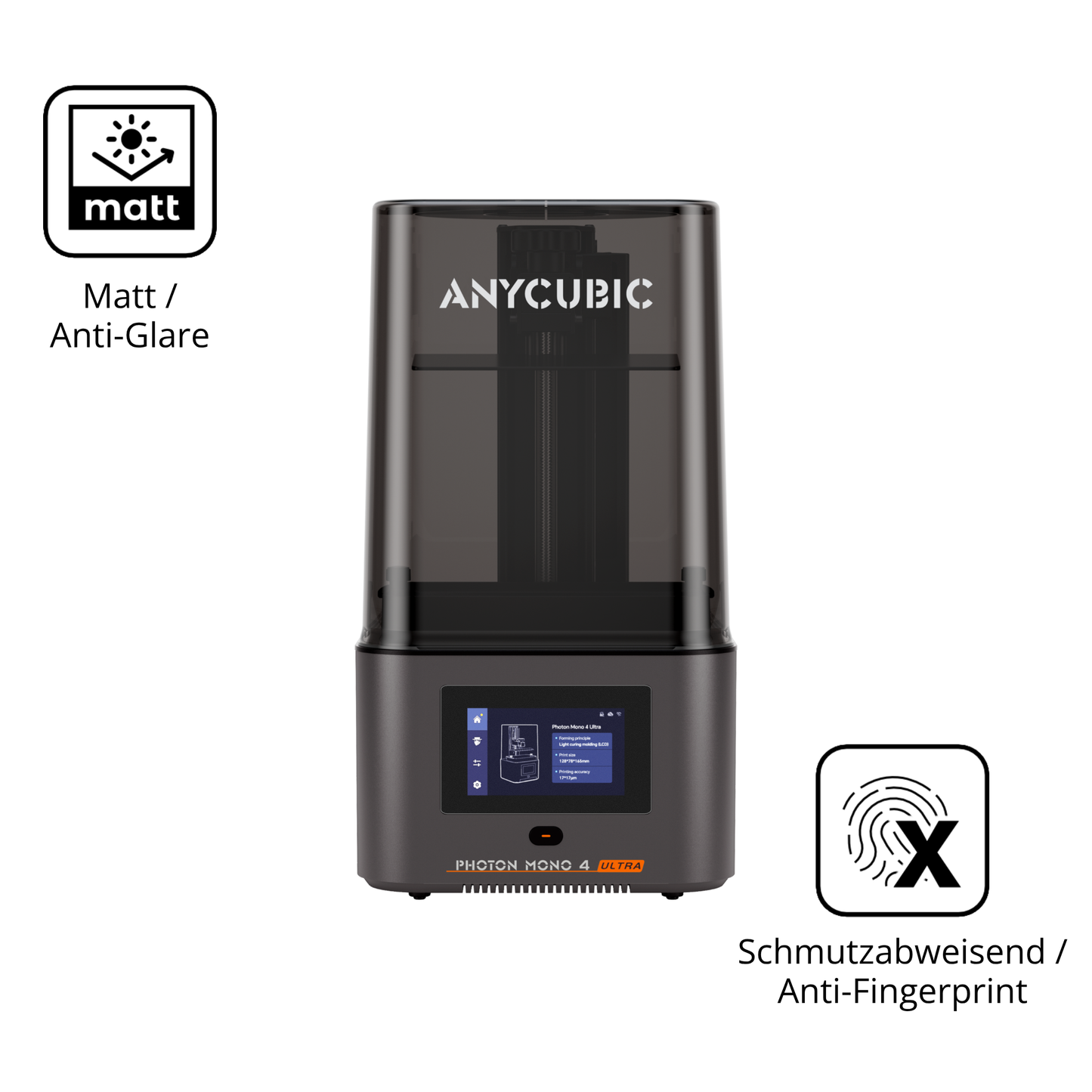 Dünne und entspiegelnde Folie passend zugeschnitten für Anycubic Photon Mono 4 Ultra