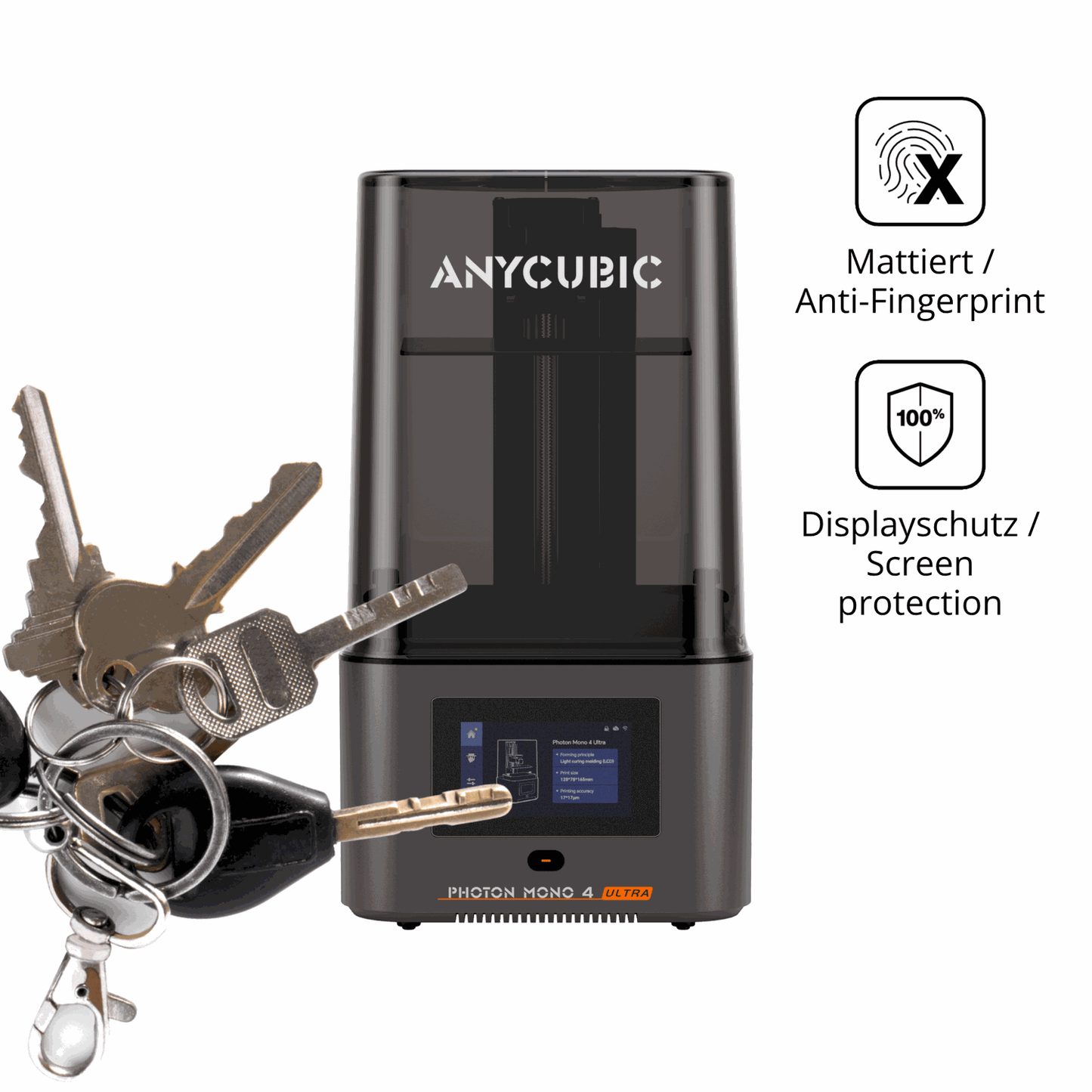 dipos Displayschutz für Anycubic Photon Mono 4 Ultra, mattierte Oberfläche, Blickschutzfilter und perfekter Passform