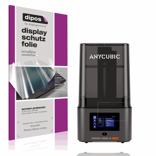 Klare Displayschutzfolie von dipos passend für Anycubic Photon Mono 4 Ultra, präziser Zuschnitt und blasenfrei montiert