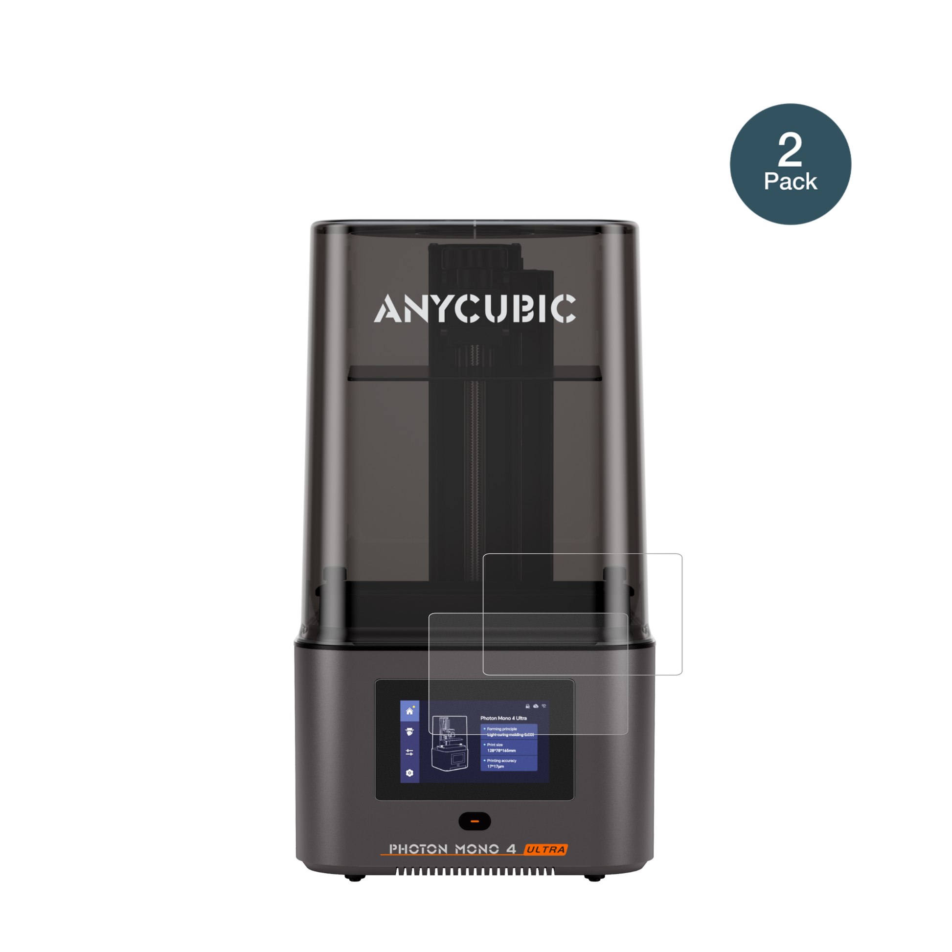 AnycubicPhoton Mono 4 Ultra mit aufgebrachter dipos Panzerfolie, die lästige Fingerabdrücke minimiert