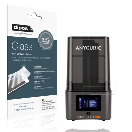 Klare Displayschutzfolie von dipos passend für Anycubic Photon Mono 4 Ultra, 9H kratzfest und blasenfrei montiert