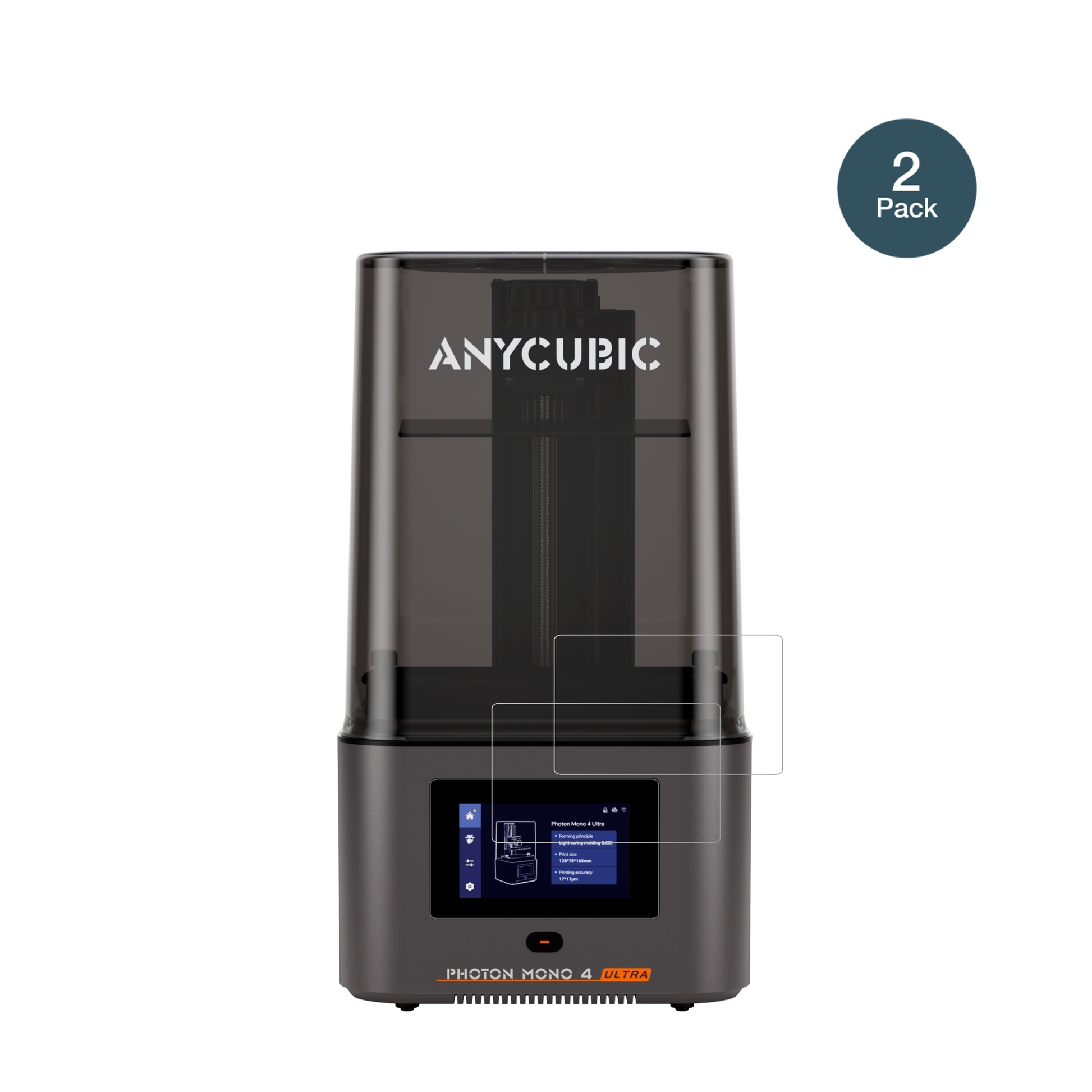 AnycubicPhoton Mono 4 Ultra mit aufgebrachter dipos Flex Schutzfolie, glasklare Darstellung ohne Einschränkungen
