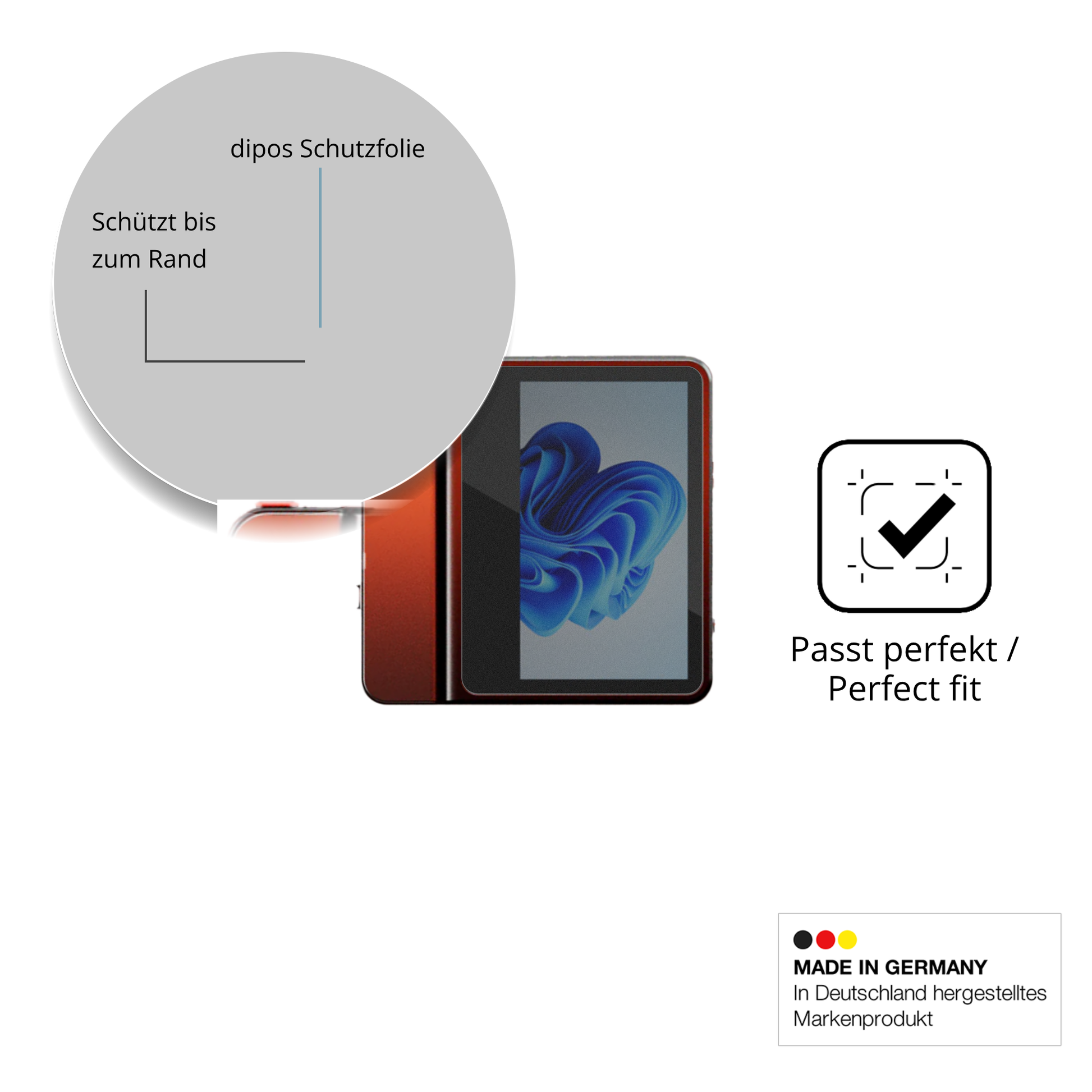Schutz gegen Kratzer auf dem AOOSTAR G-FLIP H255 Glas durch Schlüssel oder Ähnliches