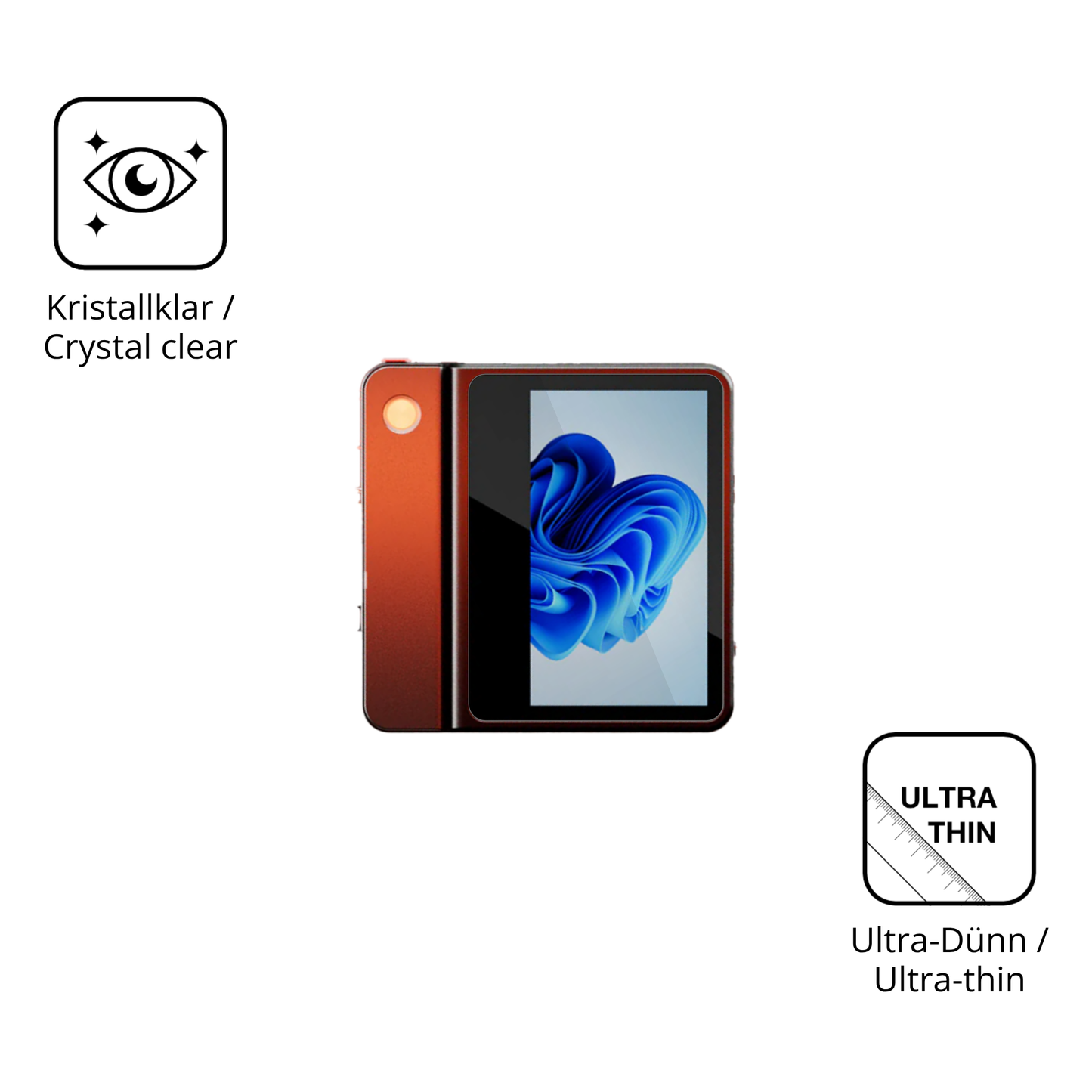 Dünne und klare Folie passend zugeschnitten für AOOSTAR G-FLIP H255