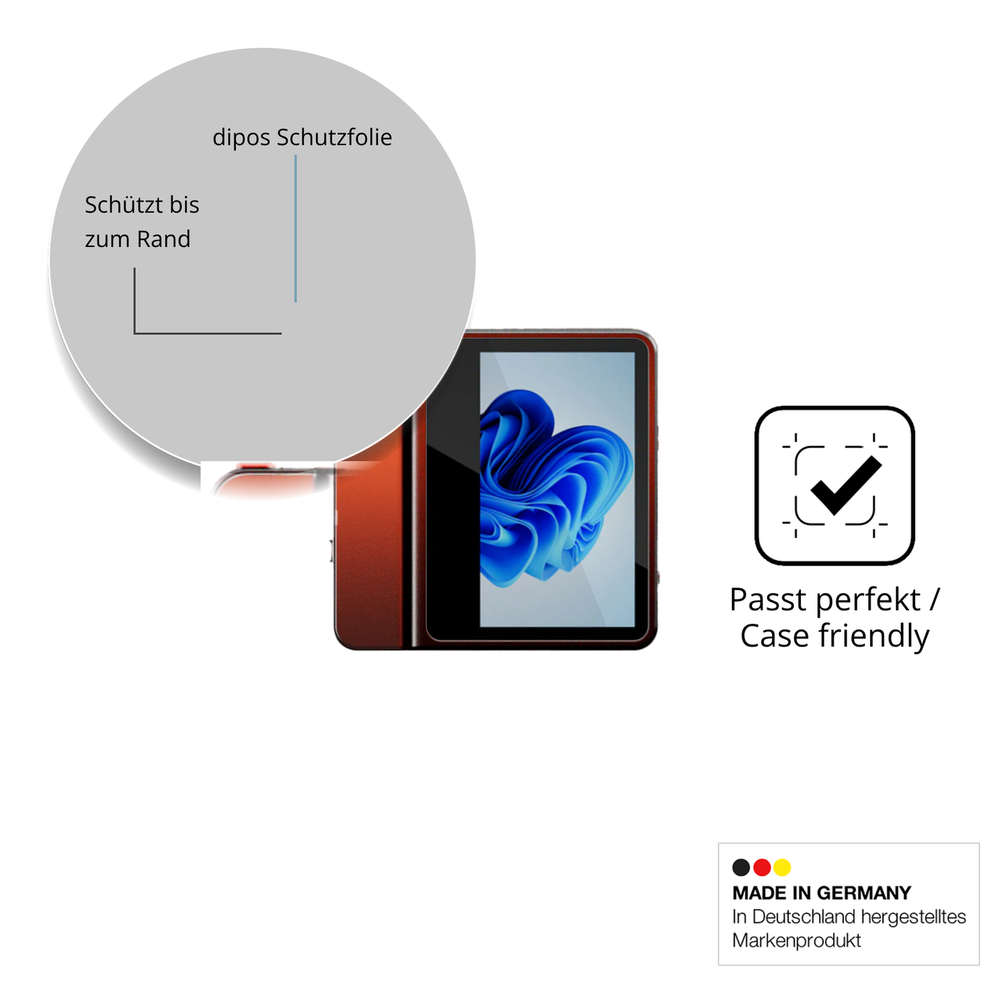 Besonders flexibler Displayschutz mit Anti-Shock-Schicht im Materialmix