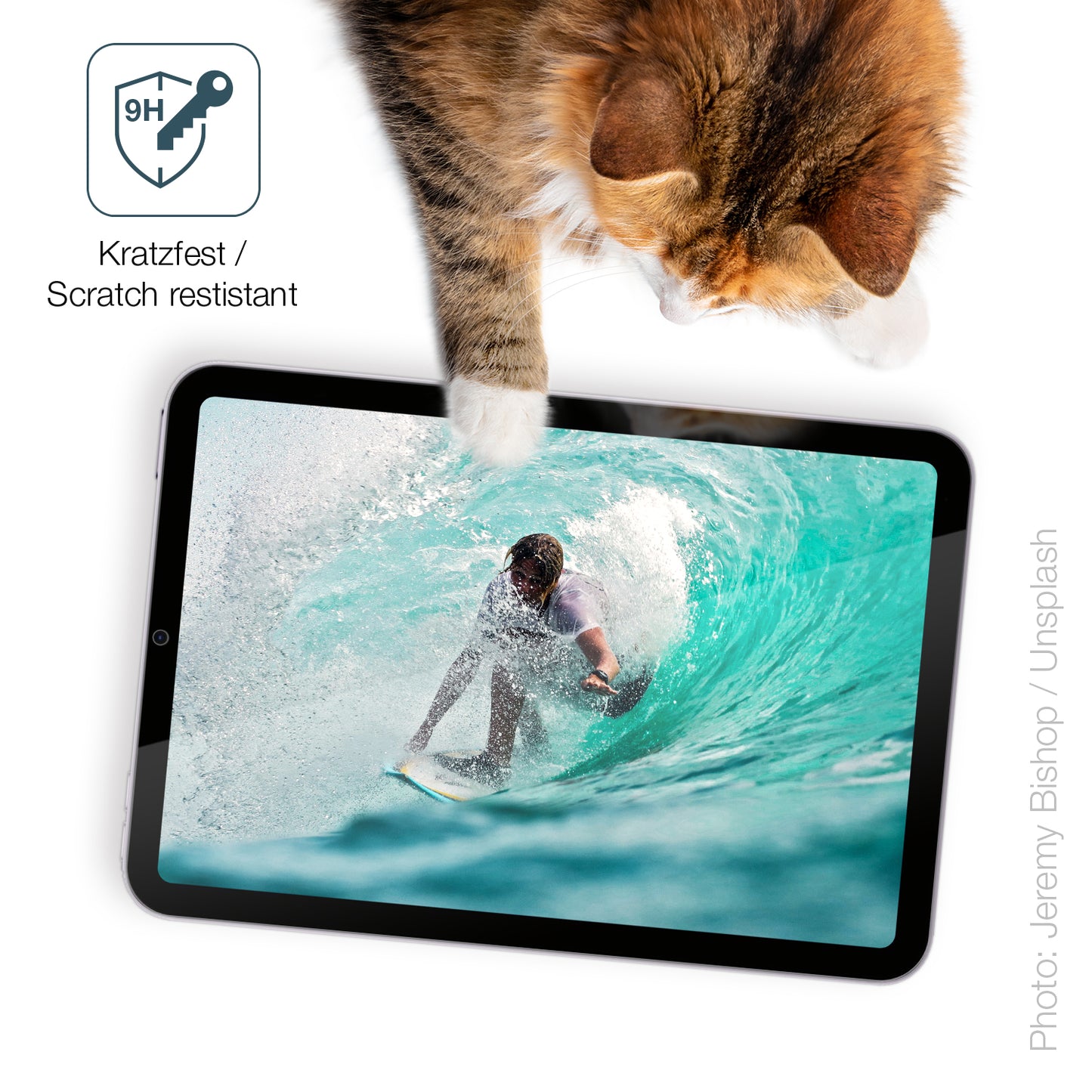 dipos Displayschutz für Apple iPad Mini 7. Generation (2024), transparente Oberfläche, perfekte Passform auch für die Rundungen