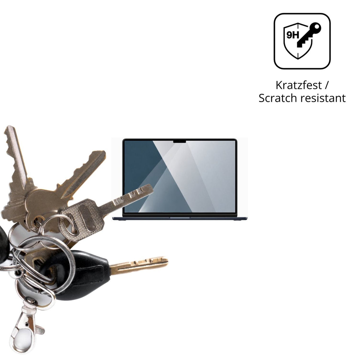 dipos Displayschutz für Apple MacBook Air M2 15 Zoll 2022, transparente Oberfläche, perfekte Passform auch für die Rundungen