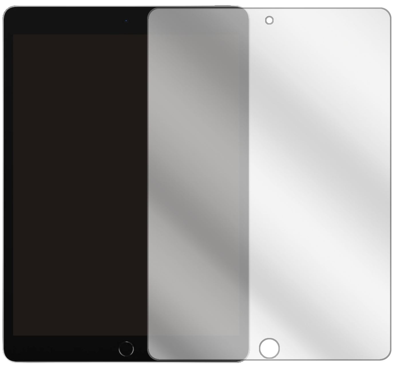 AppleiPad 10.2 Zoll (2021) mit aufgebrachter dipos Displayschutzfolie, glasklare Darstellung ohne Einschränkungen