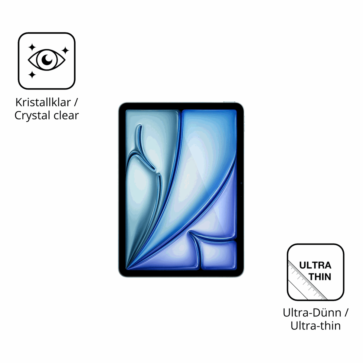 2x Screen Protector for Apple iPad Air M4 11 Zoll 2026 Protection Crystal Clear
