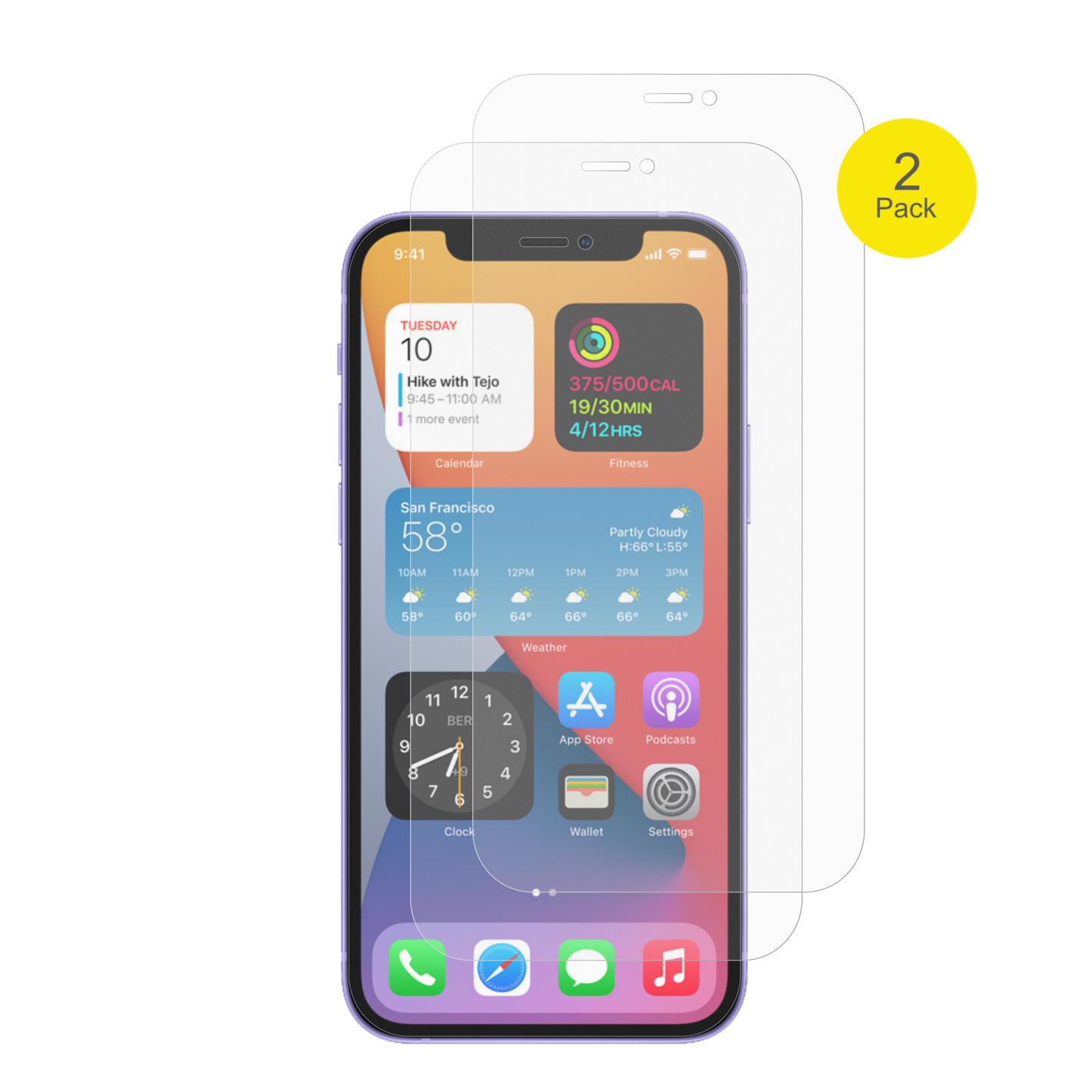 AppleiPhone 12 Pro mit aufgebrachter dipos Flex Schutzfolie, glasklare Darstellung ohne Einschränkungen