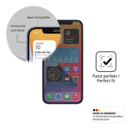 Schutz gegen Kratzer auf dem Apple iPhone 12 Pro Max Glas durch Schlüssel, Stöße gegen die Tischkante oder Stürze