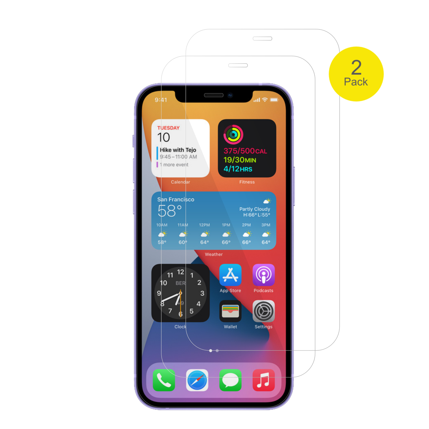 AppleiPhone 12 Pro mit aufgebrachter dipos Displayschutzfolie, glasklare Darstellung ohne Einschränkungen