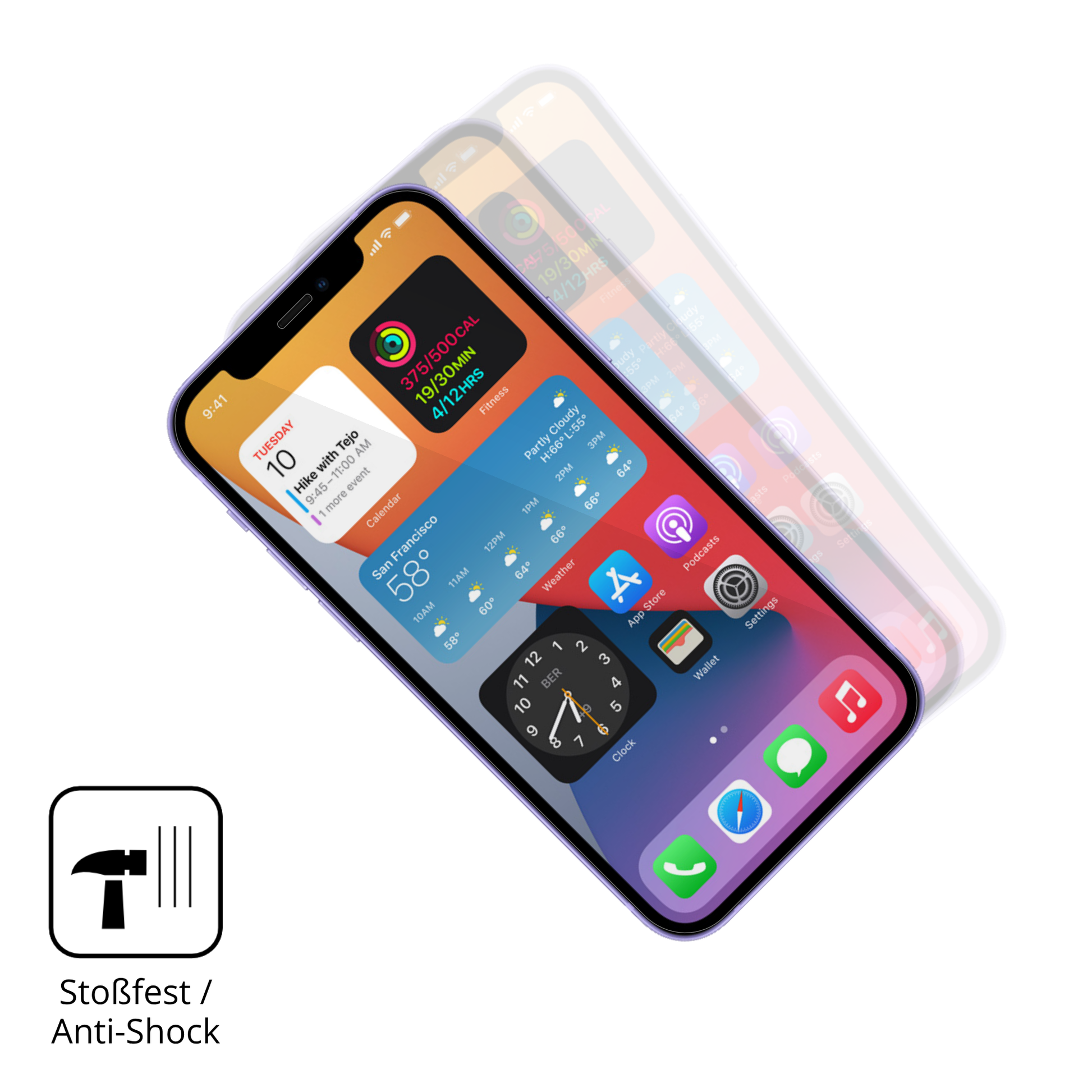 Schutz gegen Kratzer auf dem Apple iPhone 12 Pro Glas durch Schlüssel oder Ähnliches