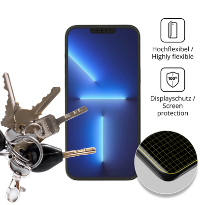 dipos Displayschutz für Apple iPhone 13, transparente Oberfläche, perfekte Passform auch für die Rundungen