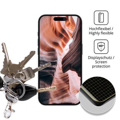 dipos Displayschutz für Apple iPhone 15 Pro, transparente Oberfläche, geringe Dicke und perfekte Passform