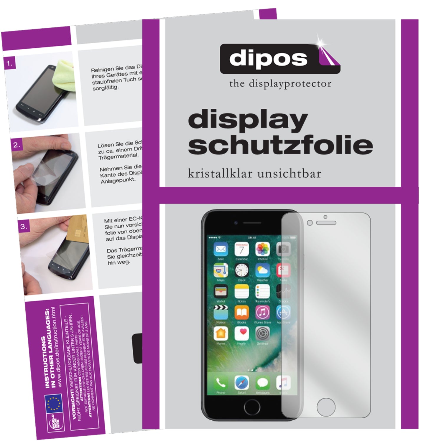 Kristallklare, dünne Schutzfolie: Kratzfest & passgenau für Apple-iPhone 8 Plus