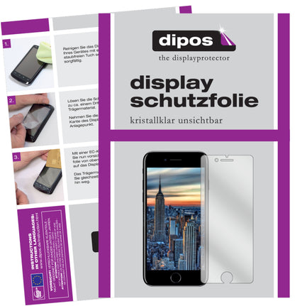 Klare Displayschutzfolie von dipos passend für Apple iPhone SE 2, präziser Zuschnitt und blasenfrei montiert